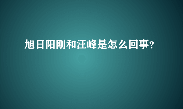 旭日阳刚和汪峰是怎么回事？