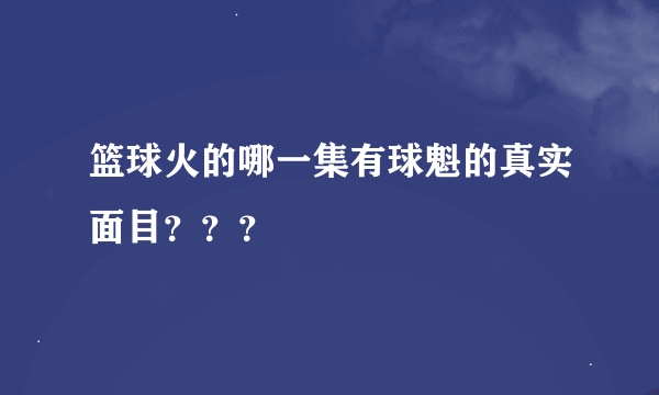 篮球火的哪一集有球魁的真实面目？？？