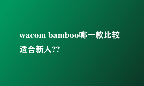 wacom bamboo哪一款比较适合新人??