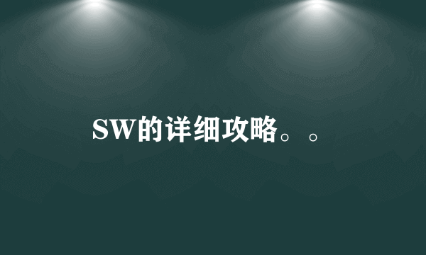 SW的详细攻略。。