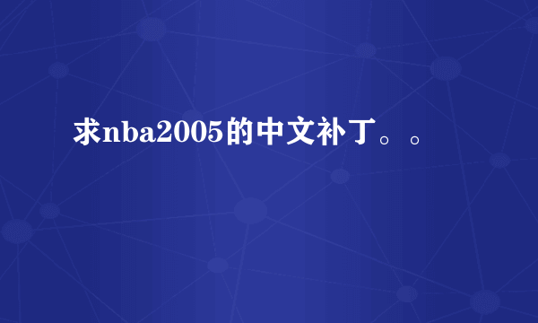 求nba2005的中文补丁。。