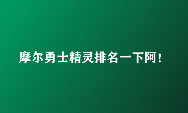 摩尔勇士精灵排名一下阿！