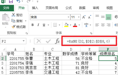 excel怎么使用rank函数