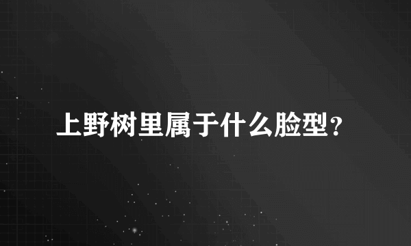 上野树里属于什么脸型？