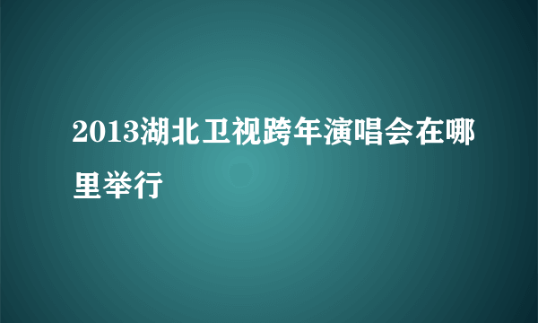 2013湖北卫视跨年演唱会在哪里举行