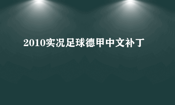 2010实况足球德甲中文补丁