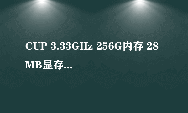 CUP 3.33GHz 256G内存 28MB显存能玩什么网络游戏不卡