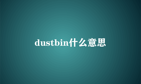 dustbin什么意思