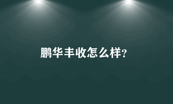 鹏华丰收怎么样？