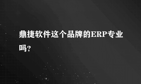 鼎捷软件这个品牌的ERP专业吗？