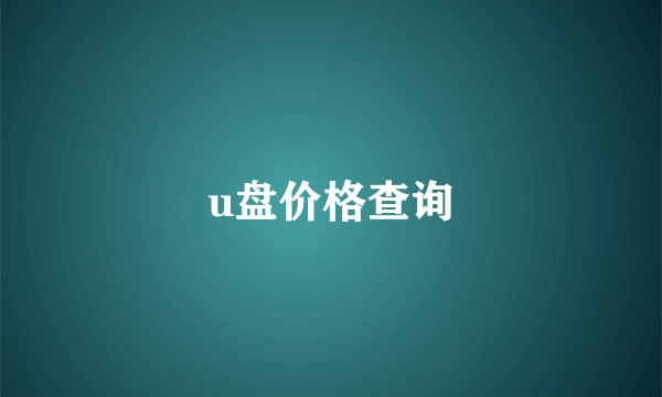 u盘价格查询