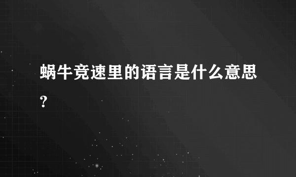 蜗牛竞速里的语言是什么意思?