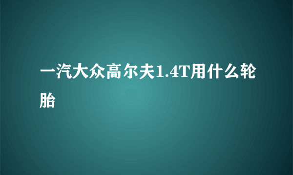 一汽大众高尔夫1.4T用什么轮胎