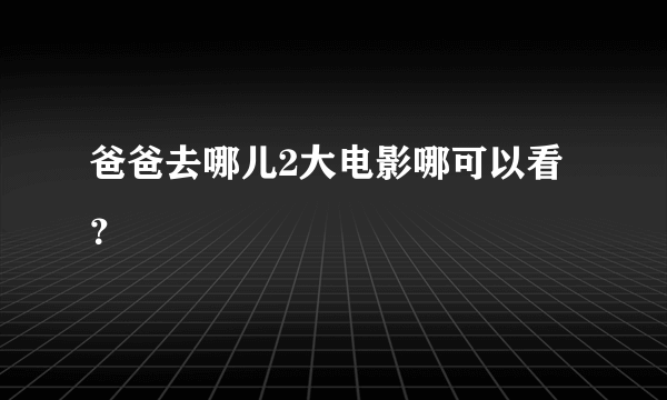 爸爸去哪儿2大电影哪可以看？