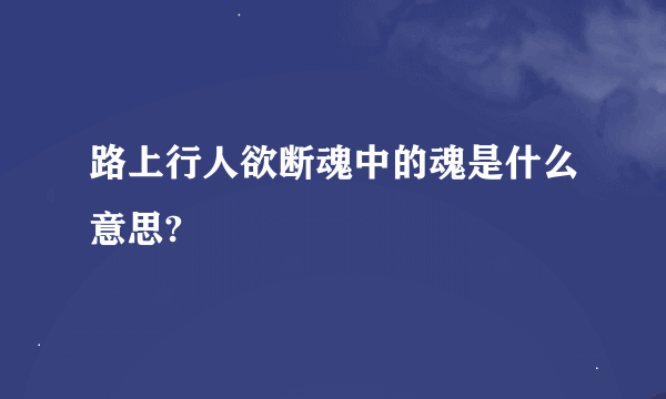 路上行人欲断魂中的魂是什么意思?