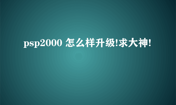 psp2000 怎么样升级!求大神!