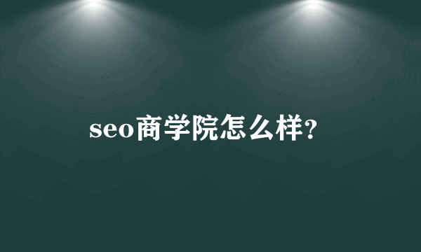 seo商学院怎么样？