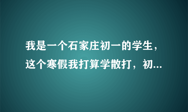 我是一个石家庄初一的学生，这个寒假我打算学散打，初学者，请问哪里有教散打的，一定要是石家庄的！！！