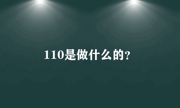 110是做什么的？