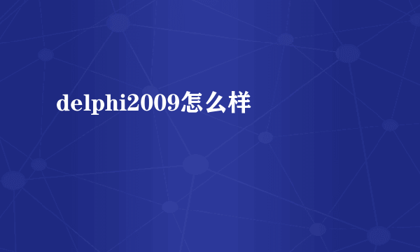 delphi2009怎么样