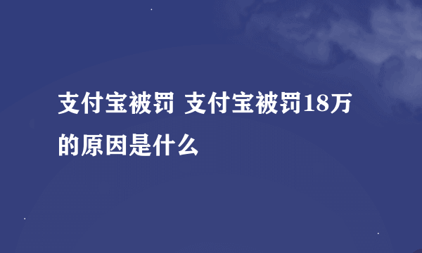 支付宝被罚 支付宝被罚18万的原因是什么