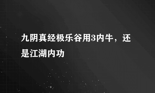 九阴真经极乐谷用3内牛，还是江湖内功