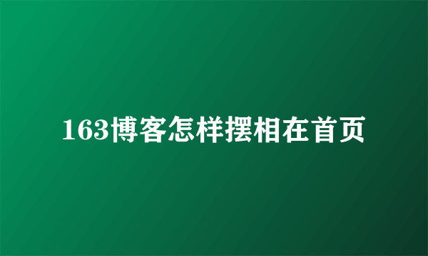 163博客怎样摆相在首页