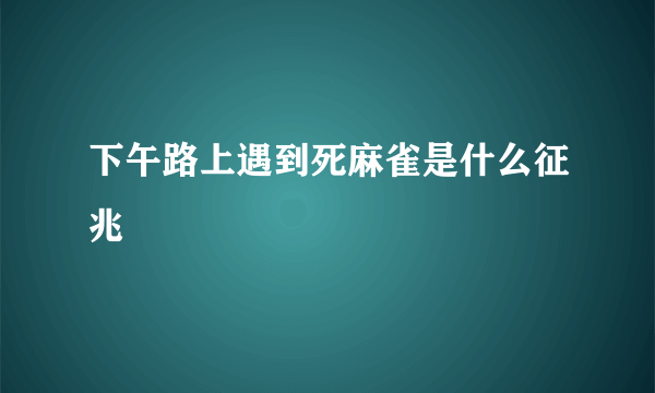 下午路上遇到死麻雀是什么征兆