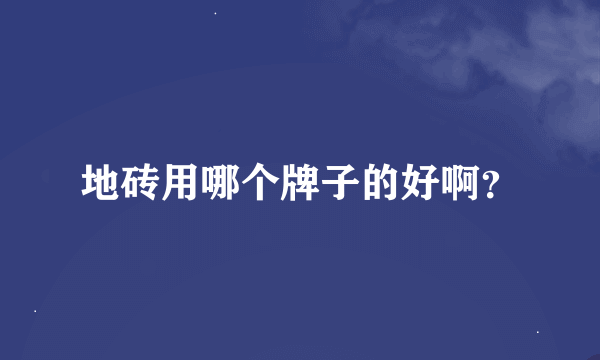 地砖用哪个牌子的好啊？