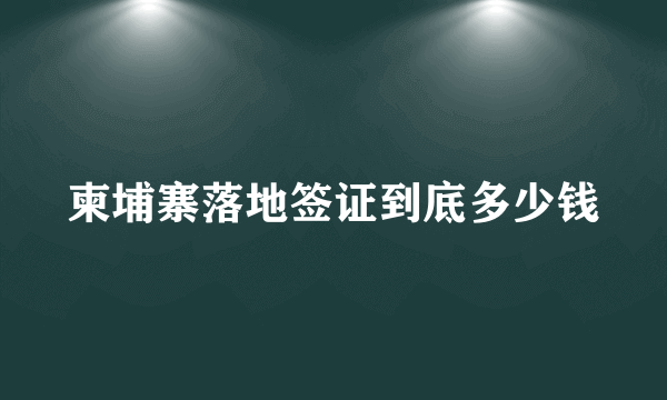 柬埔寨落地签证到底多少钱