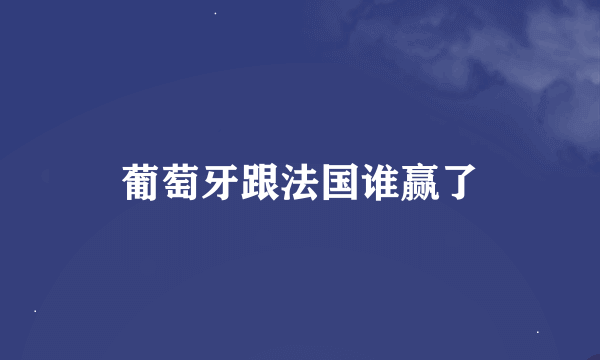 葡萄牙跟法国谁赢了