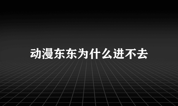 动漫东东为什么进不去