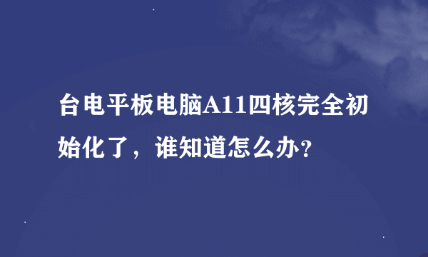 台电平板电脑A11四核完全初始化了，谁知道怎么办？