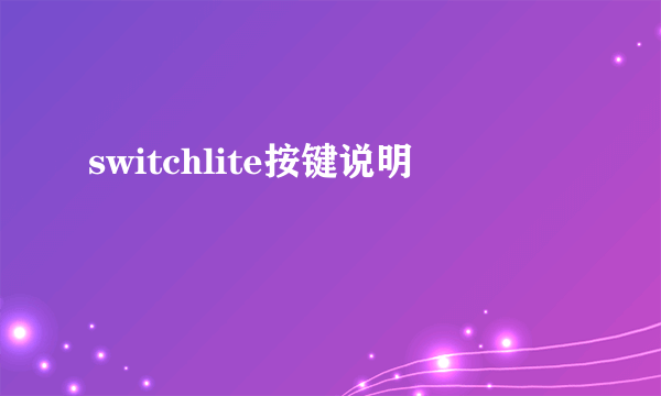 switchlite按键说明