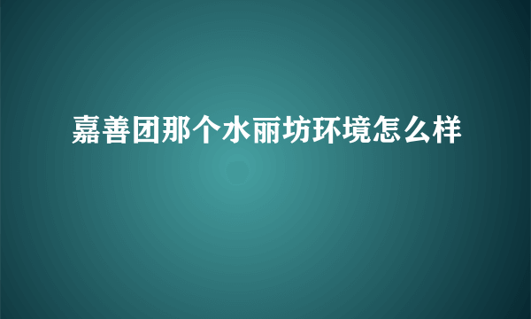 嘉善团那个水丽坊环境怎么样