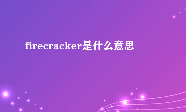 firecracker是什么意思