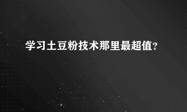 学习土豆粉技术那里最超值？