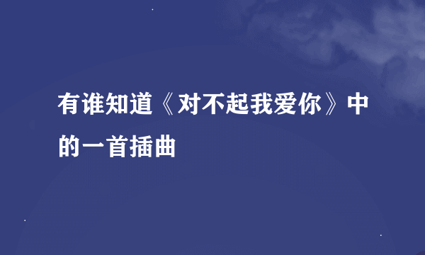 有谁知道《对不起我爱你》中的一首插曲