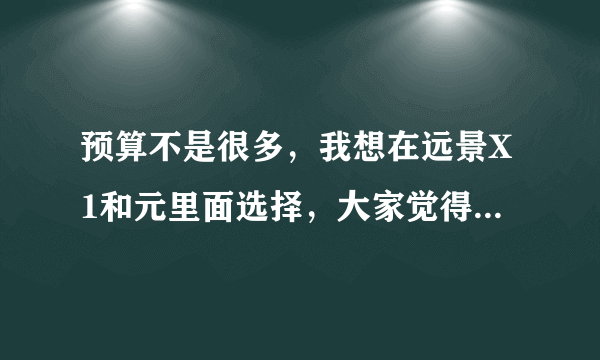 预算不是很多，我想在远景X1和元里面选择，大家觉得选哪个好