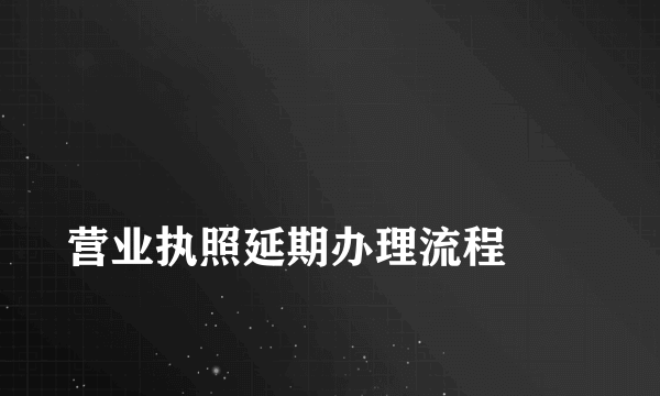 
营业执照延期办理流程
