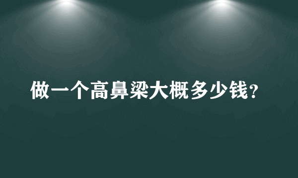 做一个高鼻梁大概多少钱？