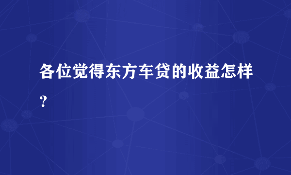 各位觉得东方车贷的收益怎样？