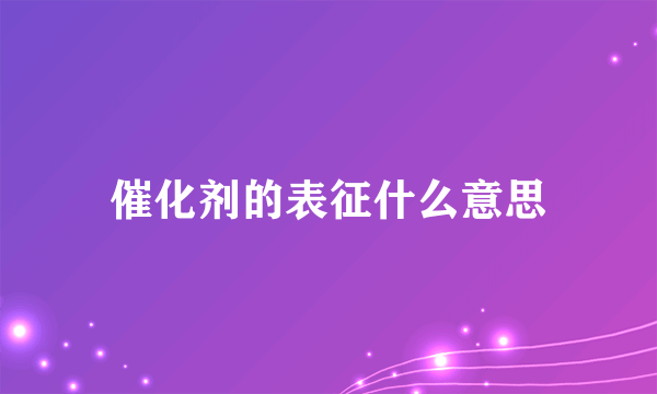 催化剂的表征什么意思