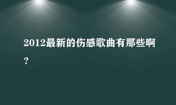 2012最新的伤感歌曲有那些啊？