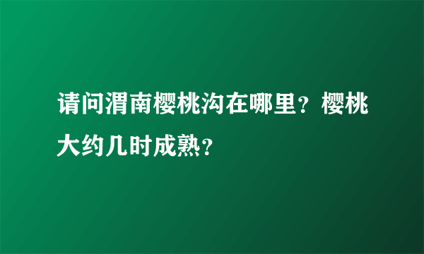 请问渭南樱桃沟在哪里？樱桃大约几时成熟？