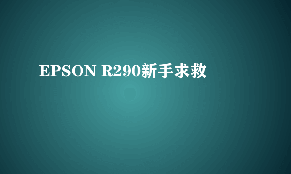 EPSON R290新手求救