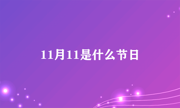 11月11是什么节日