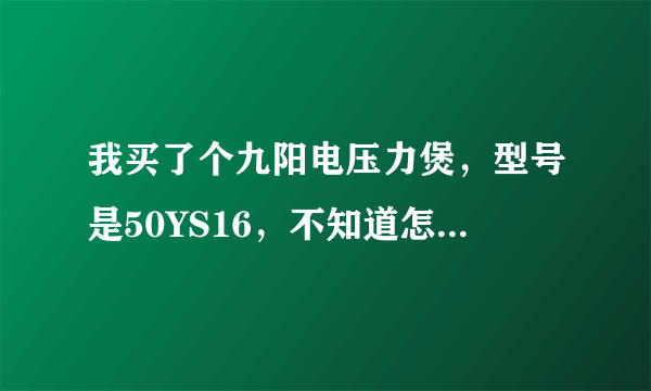 我买了个九阳电压力煲，型号是50YS16，不知道怎么样，花了399，赠了一个电水壶