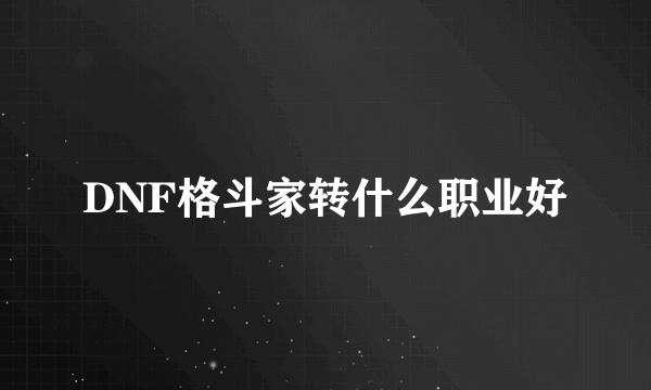 DNF格斗家转什么职业好