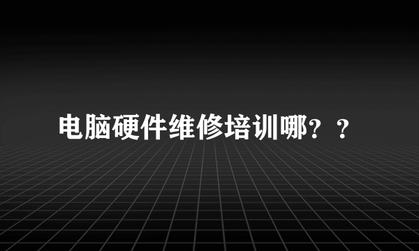 电脑硬件维修培训哪？？